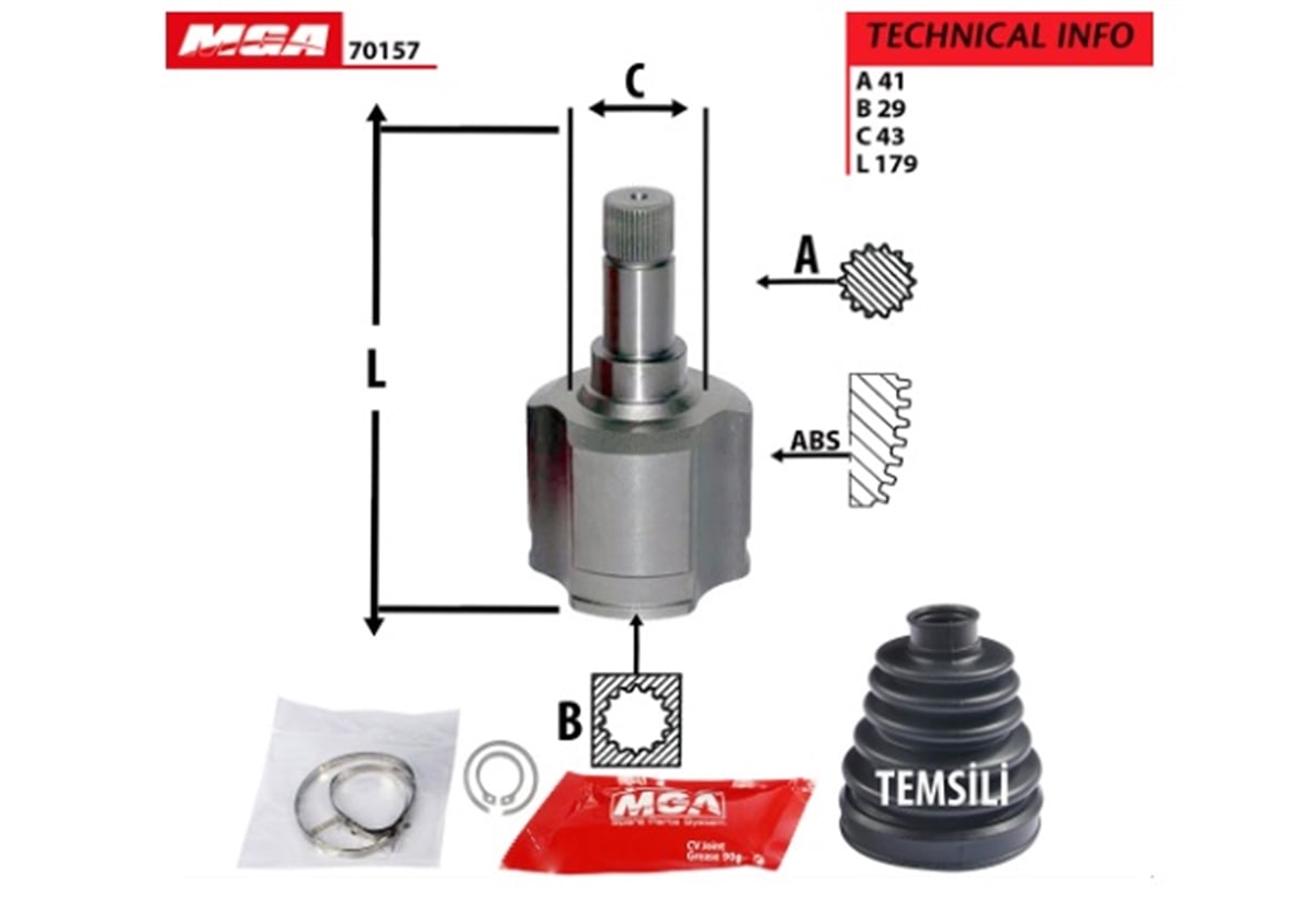 YEDEK PARÇAAKS KAFASI DIS SOL MAFSALLI  FIAT  DUCATO PEUGEOT  BOXER CITROEN  JUMPER 2.2MJTD 2.3MJTD 3.0MJTD 06--  1349785080 -MGA-70157MGAMGA-70157