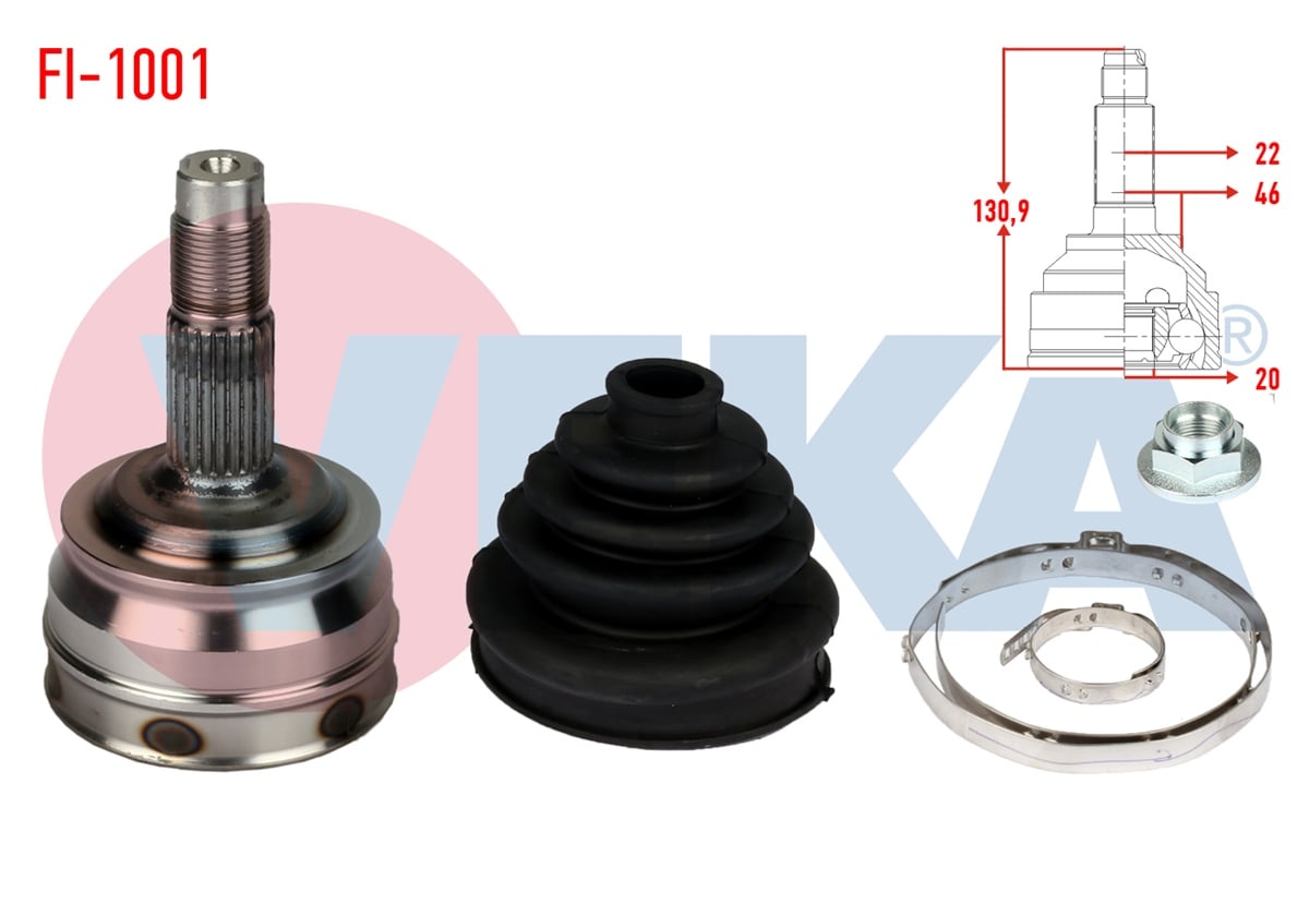 YEDEK PARÇAAKS KAFASI DIŞ TEMPRA 1.4i 22X20X46 UZUNLUK 1309 mm 1992-1999VEKAFI-1001