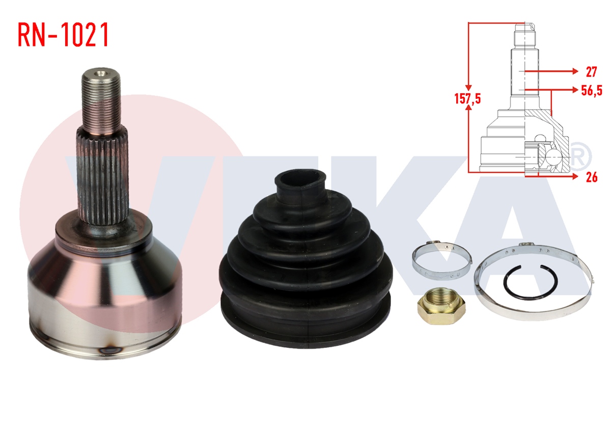 YEDEK PARÇAAKS KAFASI DIŞ TRAFİC II FL 1.9 DCI 27X26X565 UZUNLUK 1575 mm 2001-2014VEKARN-1021