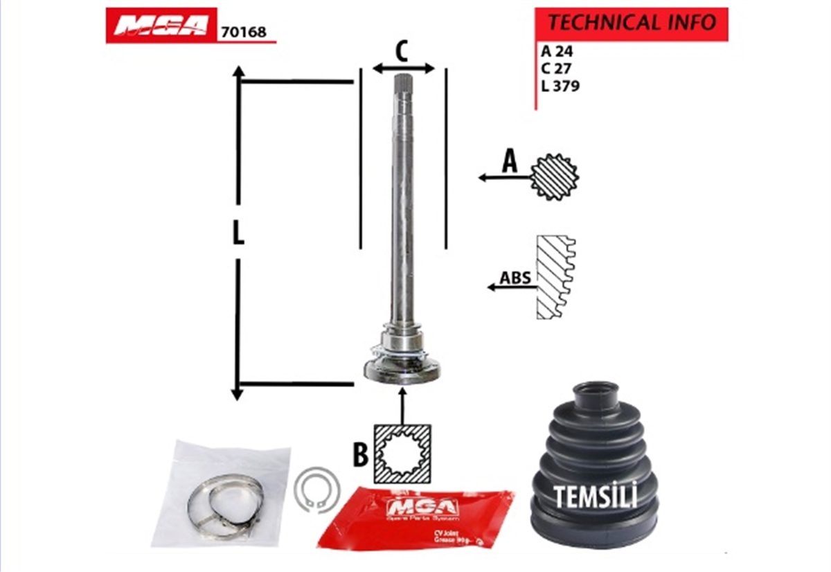 YEDEK PARÇAAKS KAFASI IC SAG  FIAT  ALBEA --06  55199976 -MGA-70168MGAMGA-70168