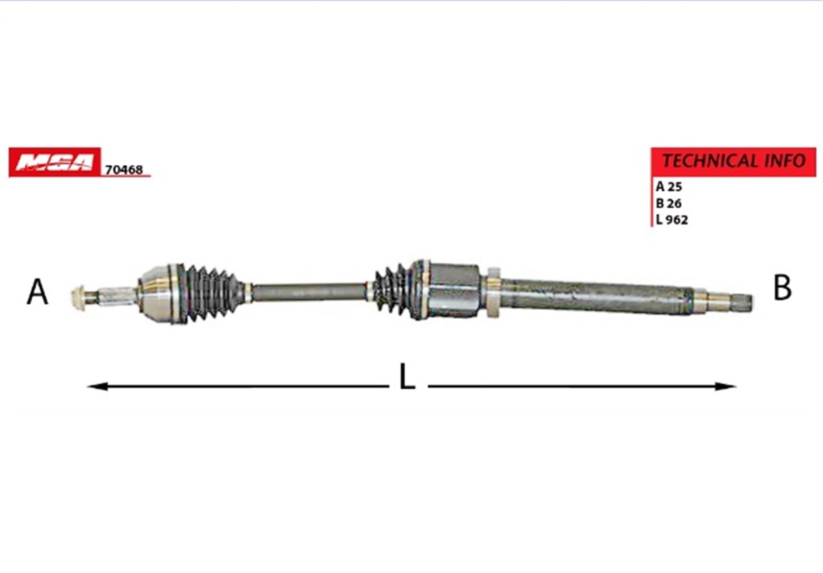 YEDEK PARÇAAKS KOMPLE SAG  FORD  CONNECT 1.8TDCİ 75/90/110PS 02-13  2T14 3B436 AH -MGA-70468MGAMGA-70468