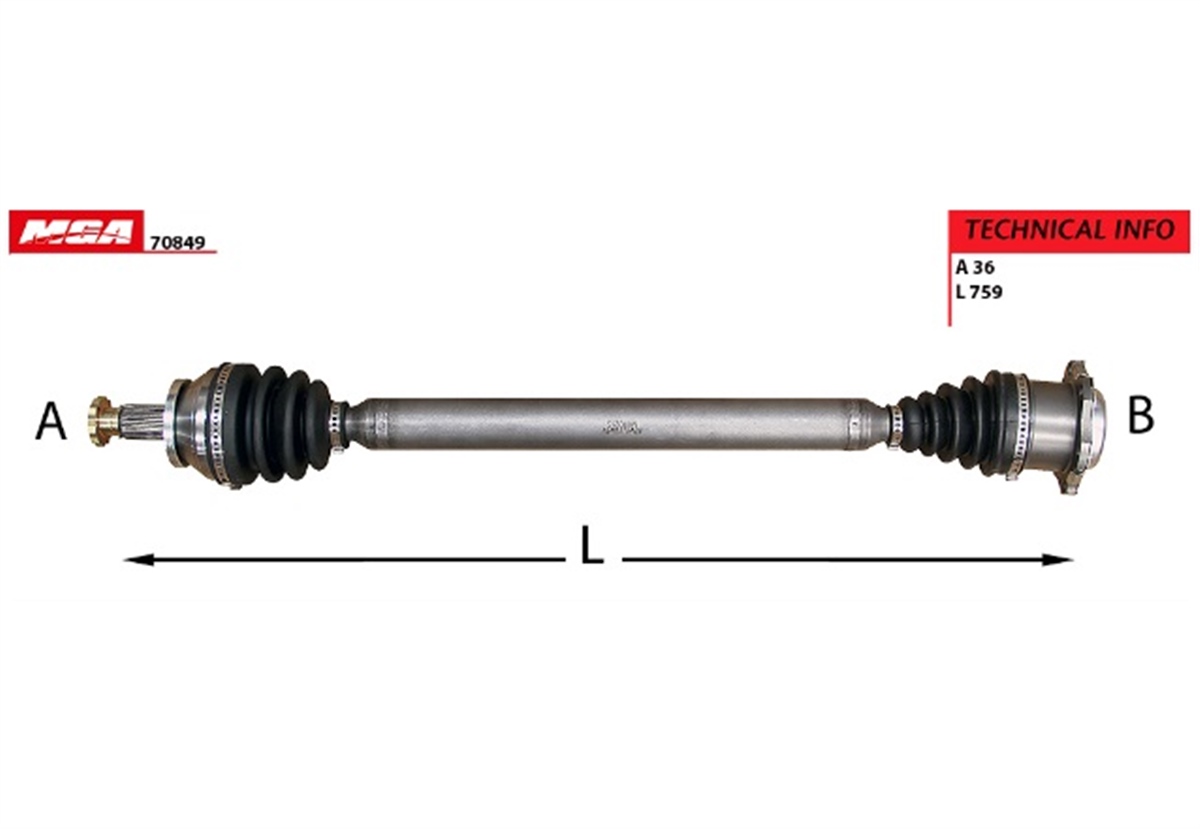 YEDEK PARÇAAKS KOMPLE SAG-VW POLO/SKODA FABIA/SEAT CORDOBA/IBIZA  1,4 TDI 6Q0407272DH -MGA-70849MGAMGA-70849