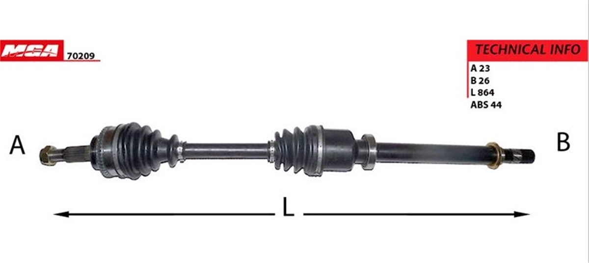 YEDEK PARÇAAKS SAG ABSLI  RENAULT  CLIO SYMBOL-THALIA 1.5DCI 08--  8200749390 -MGA-70209MGAMGA-70209