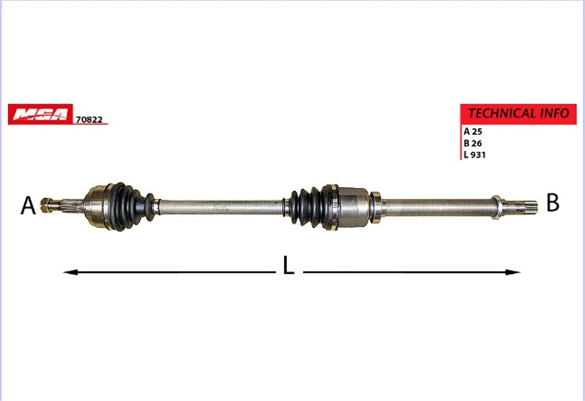YEDEK PARÇAAKS SAG ABSSIZ MT  RENAULT Megane 3/ FLUENCE 1.5 DCI 6 VITES  391006777R -MGA-70822MGAMGA-70822