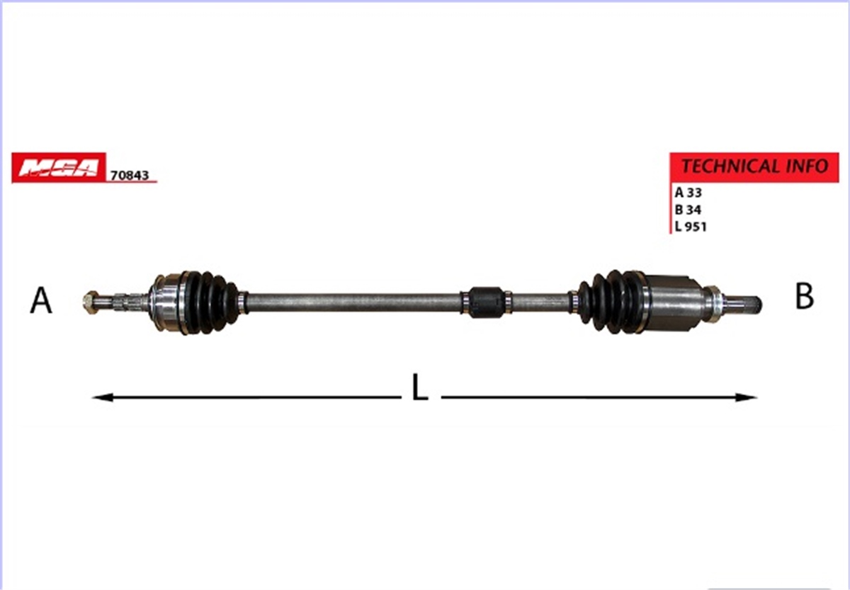 YEDEK PARÇAAKS SAG  CHEVROLET  CRUZE 1.6 AT 09>  13334702 -MGA-70843MGAMGA-70843
