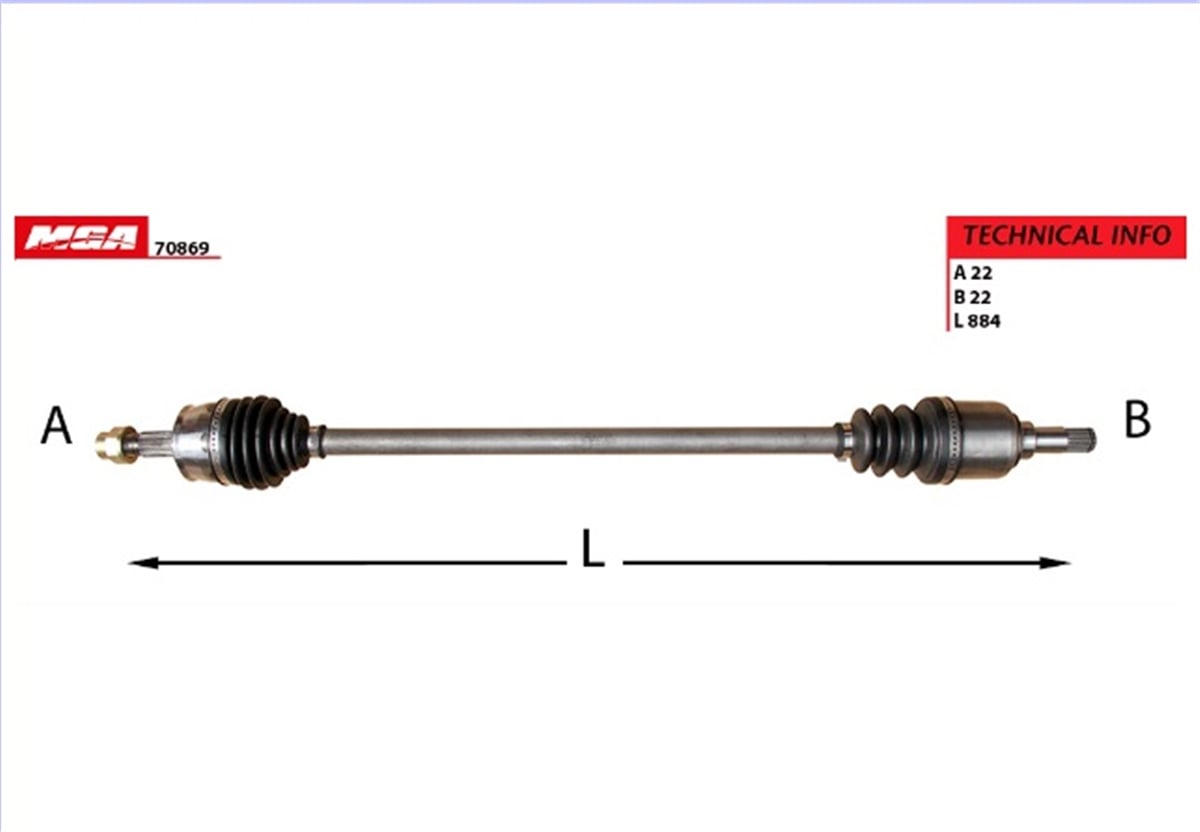 YEDEK PARÇAAKS SAG   FIAT GRANDE PUNTO 1.2 1.4  05-12  55700559 -MGA-70869MGAMGA-70869
