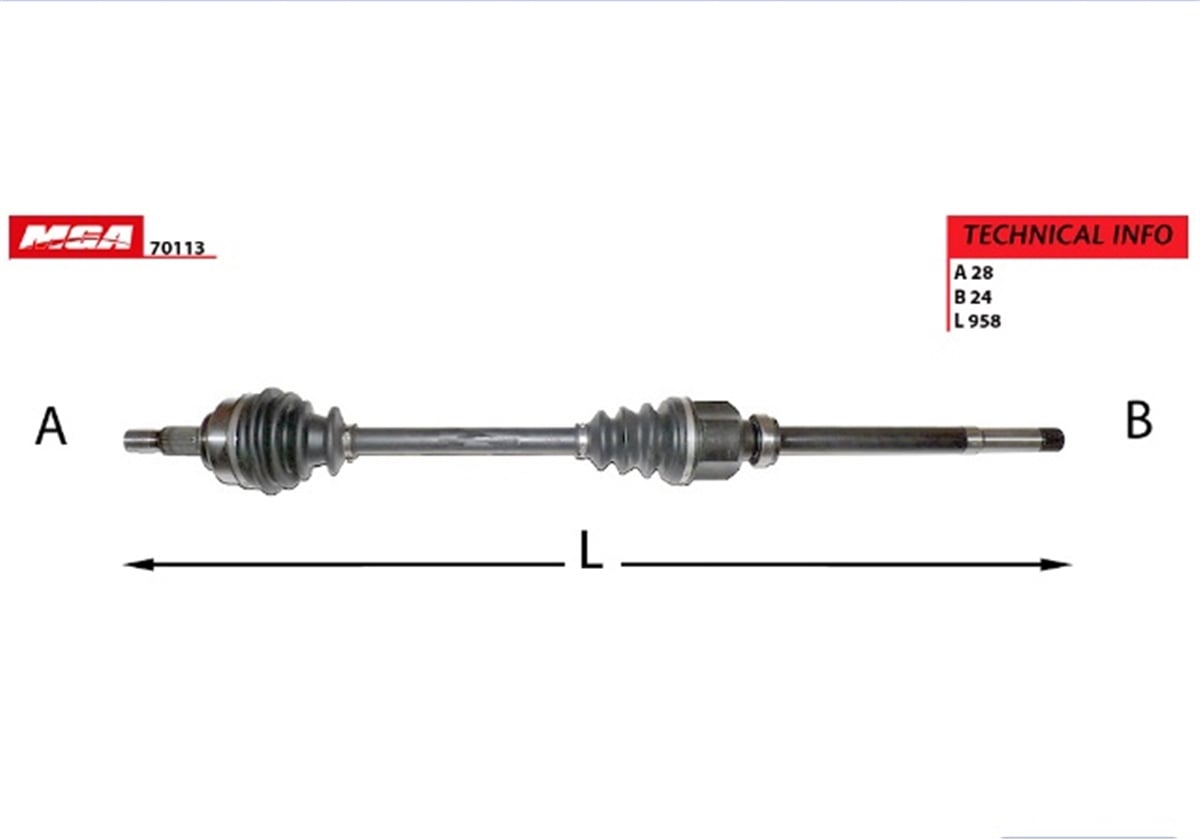 YEDEK PARÇAAKS SAG ( FIAT : SCUDO 1.6JTD  06--/ PEUGEOT: 407 )MGAMGA-70113