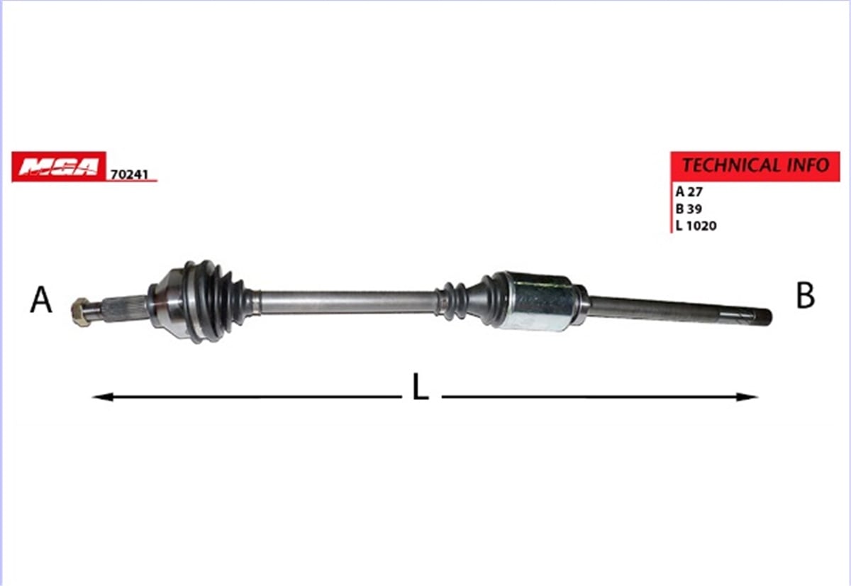 YEDEK PARÇAAKS SAG KOMPLE  RENAULT  TRAFIC II / OPEL VIVARO 1.9DCI 01-  8200169291 -MGA-70241MGAMGA-70241