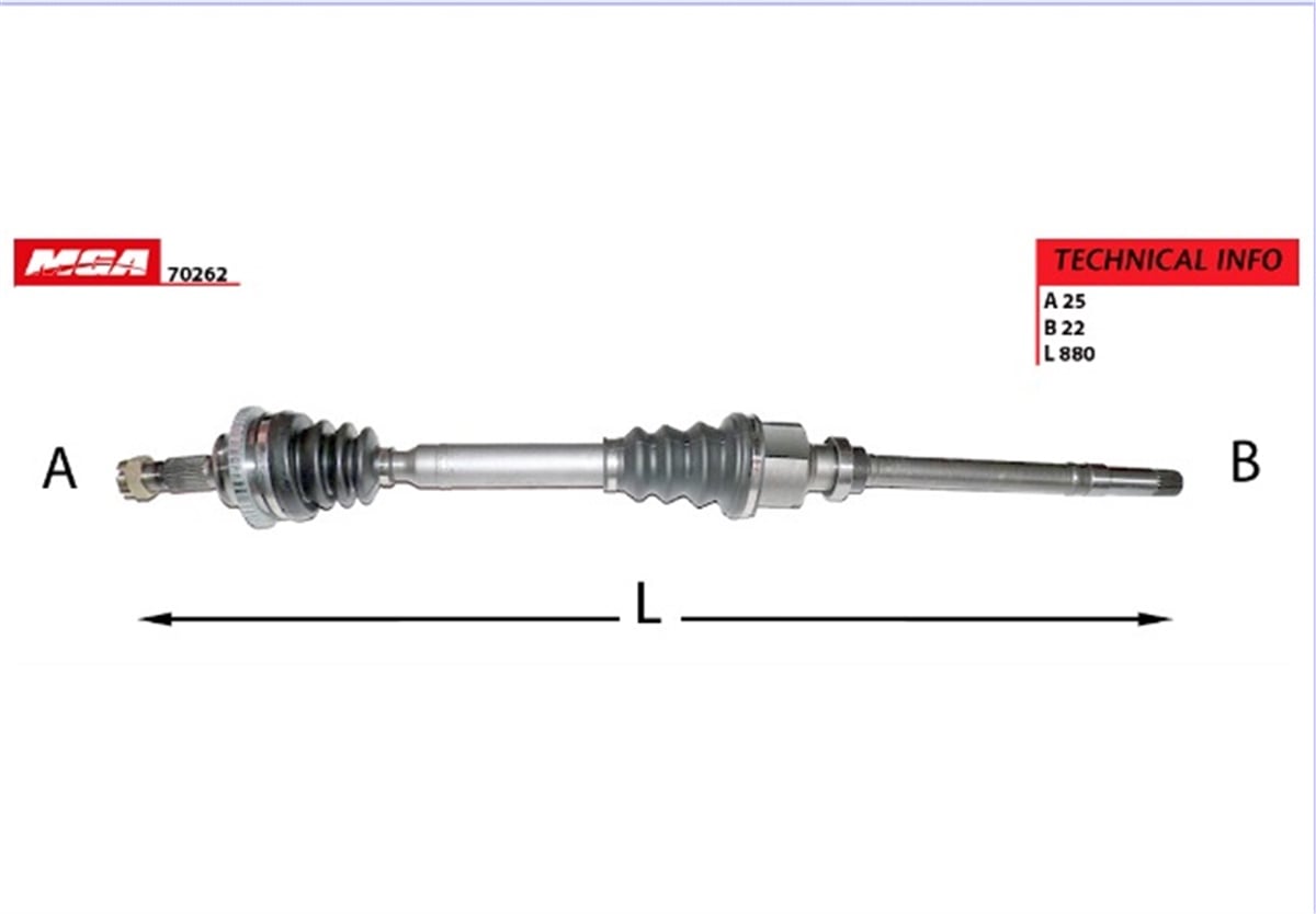 YEDEK PARÇAAKS SAG  PEUGEOT  206 1.6 16V ABSLI 48D  3273AL -MGA-70262MGAMGA-70262