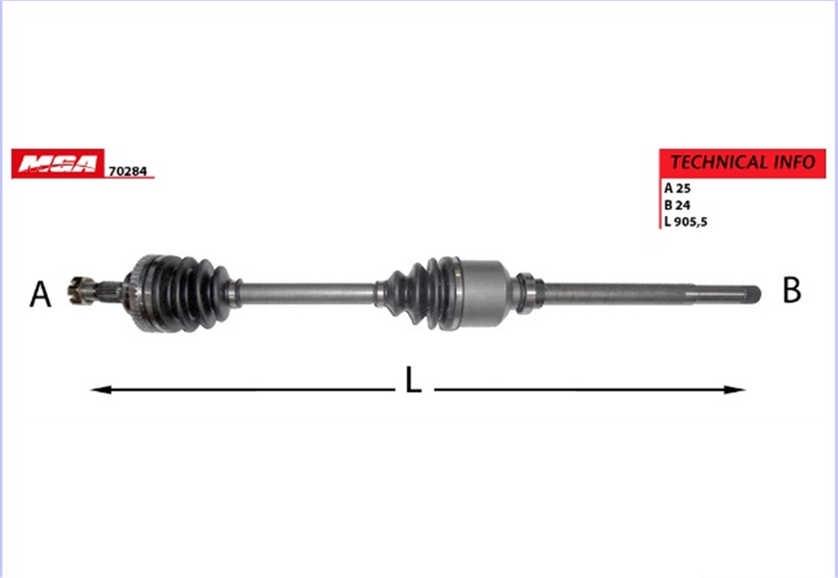 YEDEK PARÇAAKS SAG  PEUGEOT  406 2.0 ABS 48D 00-- EW10J4  32736T -MGA-70284MGAMGA-70284