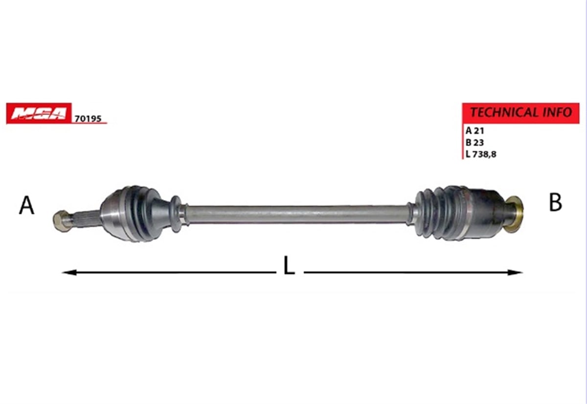 YEDEK PARÇAAKS SAG  RENAULT  R19  7701349972 -MGA-70195MGAMGA-70195