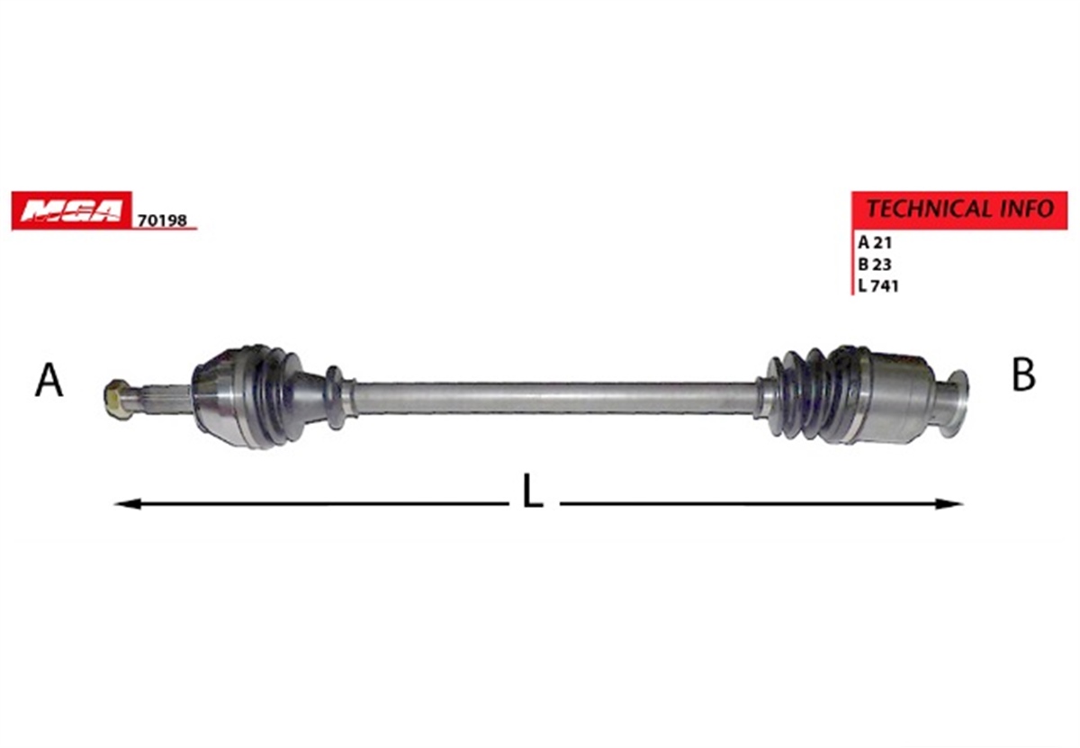 YEDEK PARÇAAKS SAG  RENAULT  R21 MANAGER  7701349979 -MGA-70198MGAMGA-70198