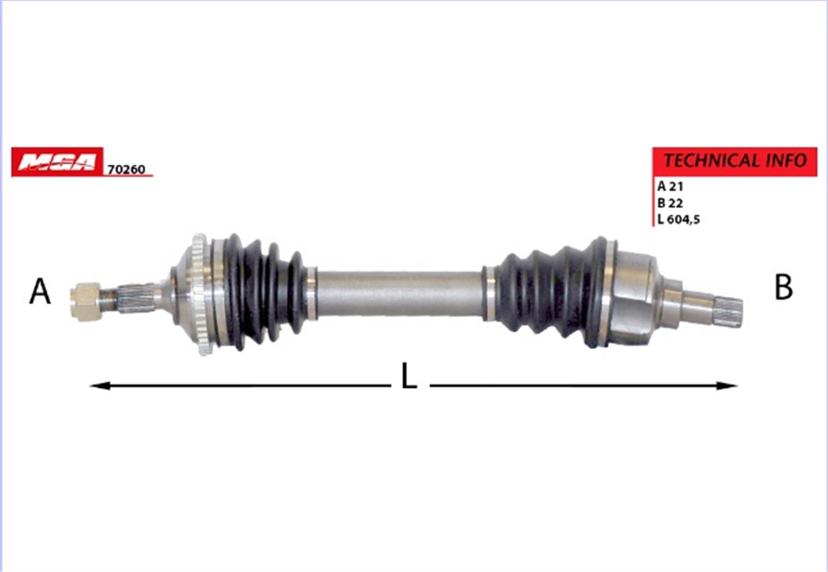 YEDEK PARÇAAKS SOL  PEUGEOT  206 1.4HDI 1.6 TU5 ABSLI 48D 90HP  32725C -MGA-70260MGAMGA-70260