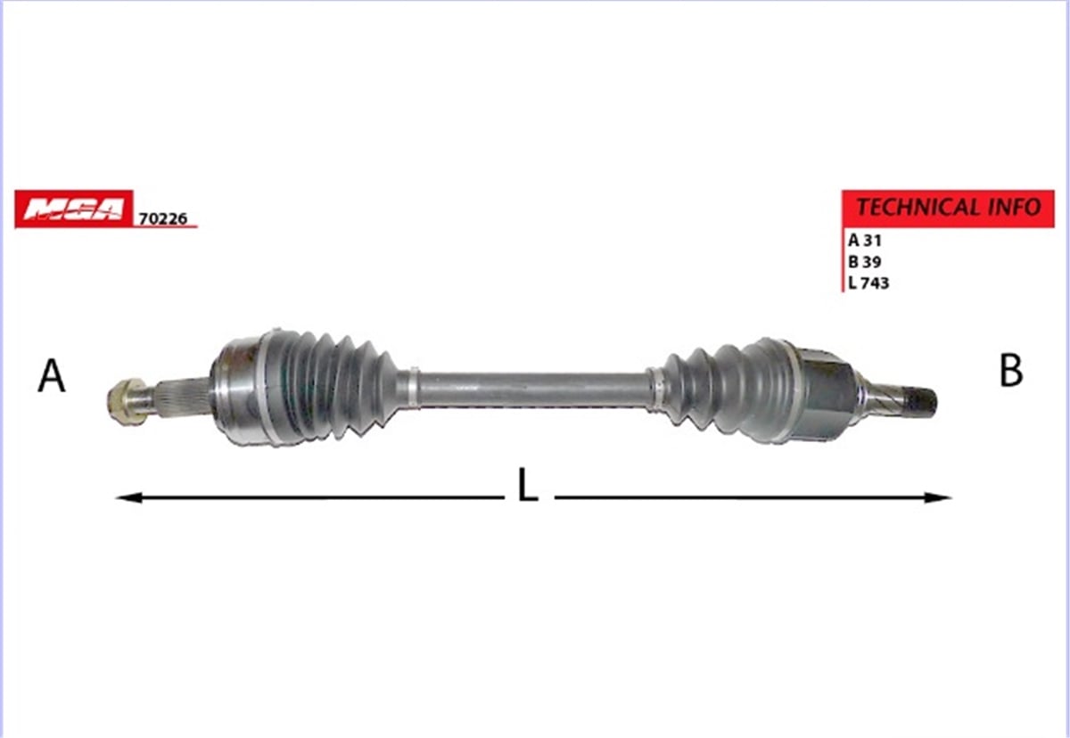 YEDEK PARÇAAKS SOL  RENAULT  MASTER III 6 VITES 09 --  8200842365 -MGA-70226MGAMGA-70226