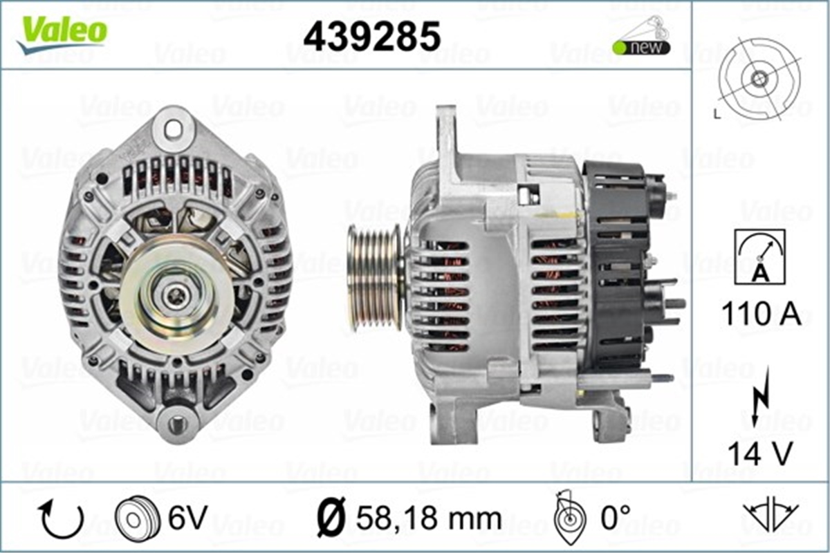 YEDEK PARÇAALTERNATÖR A13VI264 VALEO 439285VALEOVALEO 439285