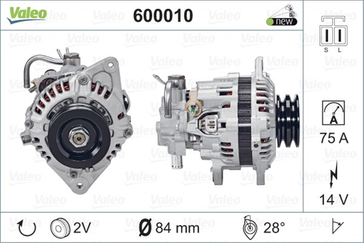 YEDEK PARÇAALTERNATÖR HYUNDA H1 VALEO 600010VALEOVALEO 600010