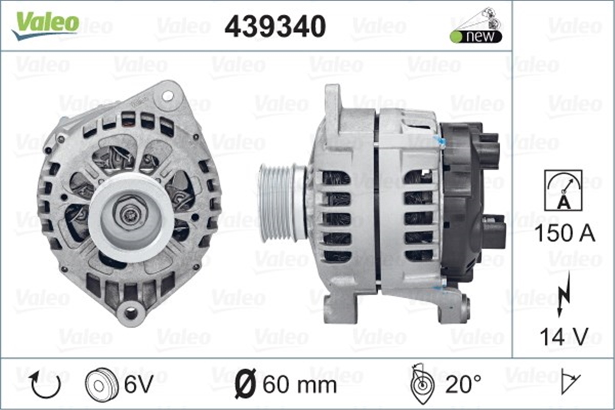 YEDEK PARÇAALTERNATÖR PSA VALEO 439340VALEOVALEO 439340