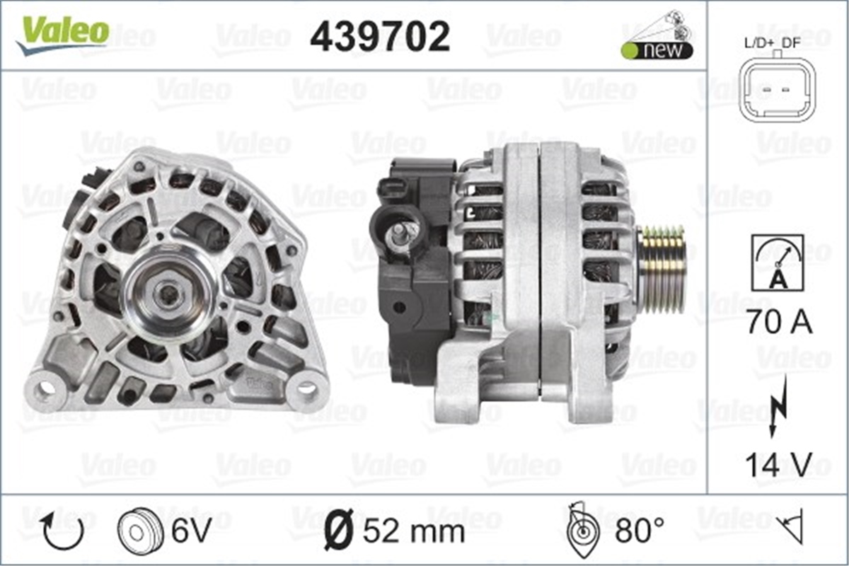 YEDEK PARÇAALTERNATÖR PSA VALEO 439702VALEOVALEO 439702