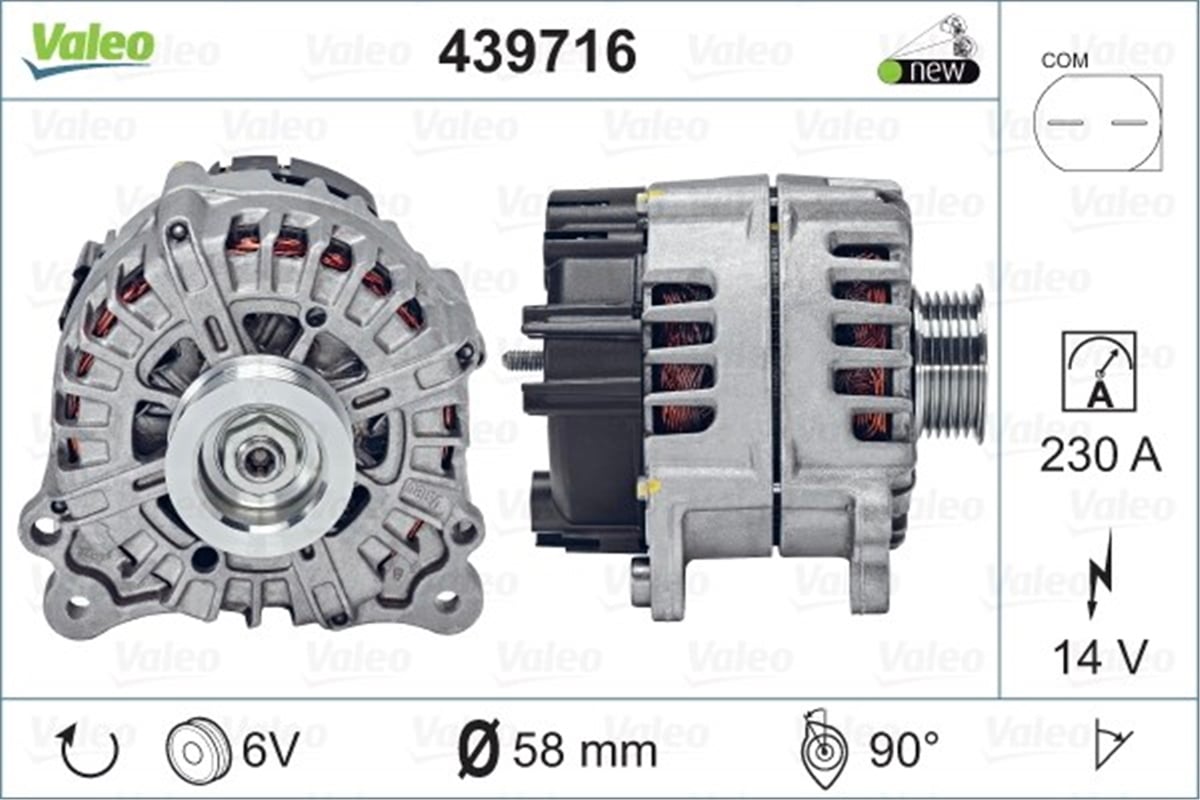 YEDEK PARÇAALTERNATÖR VAG V6 TDI VALEO 439716VALEOVALEO 439716