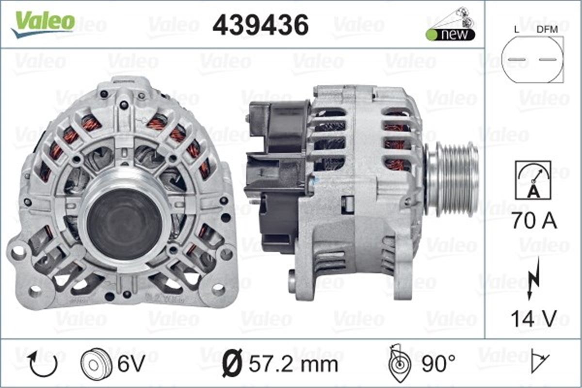 YEDEK PARÇAALTERNATÖR VAG VALEO 439436VALEOVALEO 439436