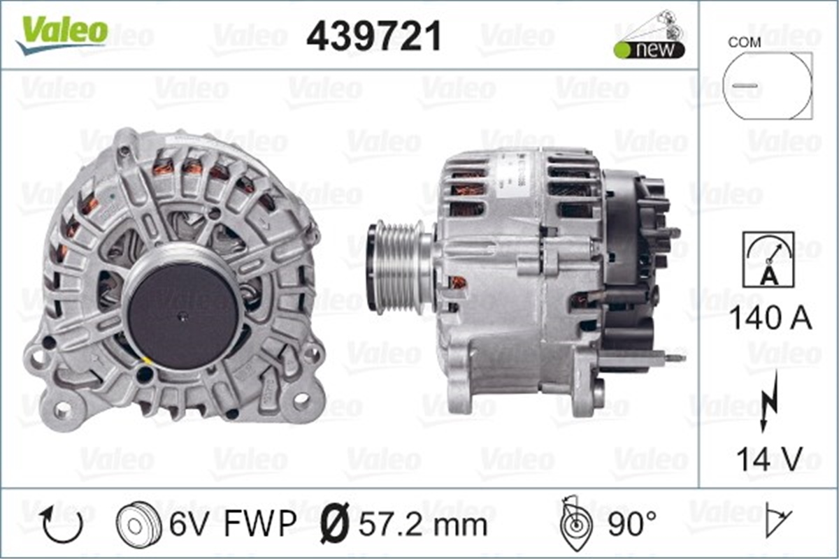 YEDEK PARÇAALTERNATÖR VAG VALEO 439721VALEOVALEO 439721