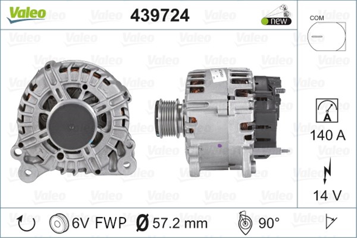 YEDEK PARÇAALTERNATÖR VAG VALEO 439724VALEOVALEO 439724