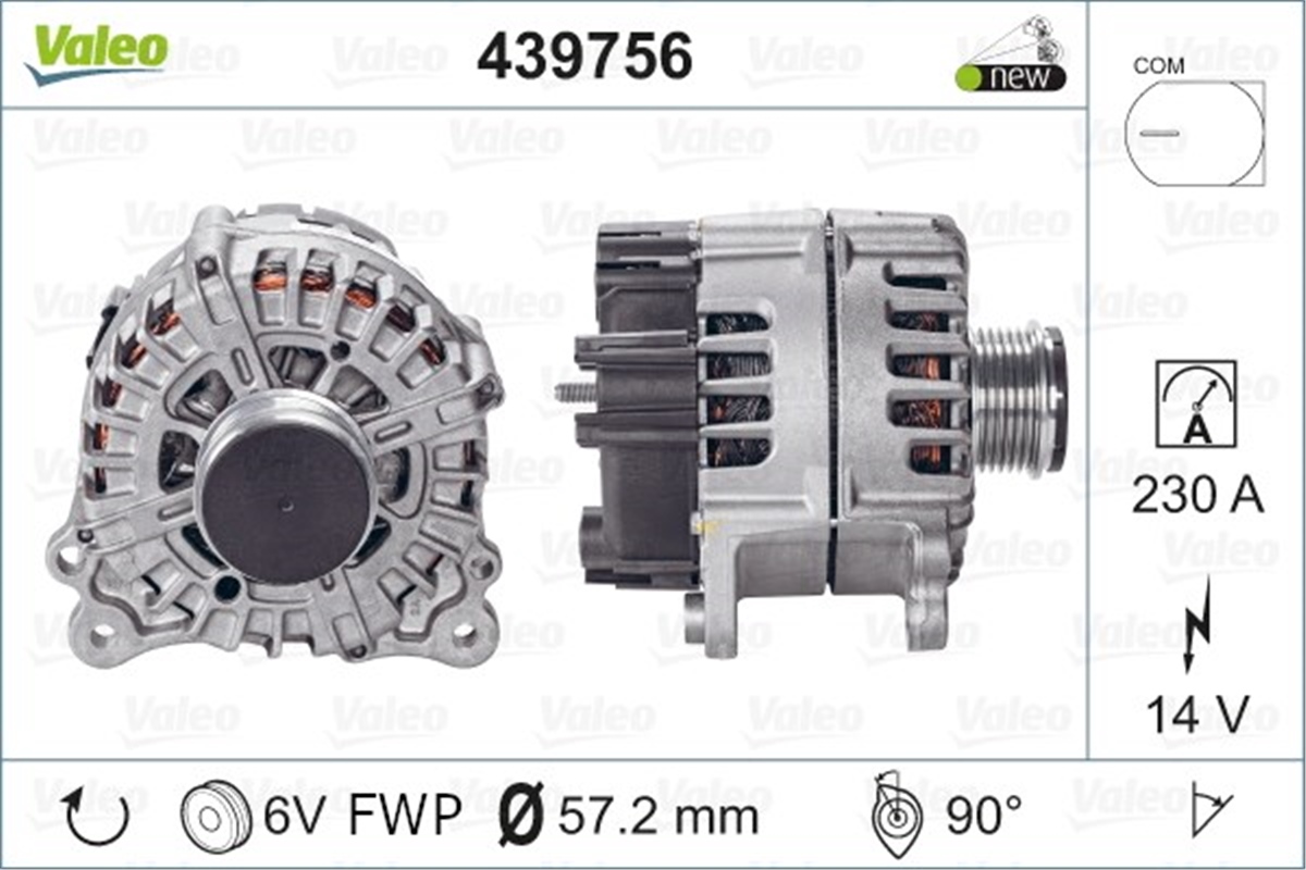YEDEK PARÇAALTERNATÖR VAG VALEO 439756VALEOVALEO 439756