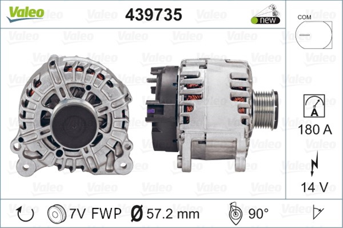 YEDEK PARÇAALTERNATÖR VAG VR6 TUAREG VALEO 439735VALEOVALEO 439735