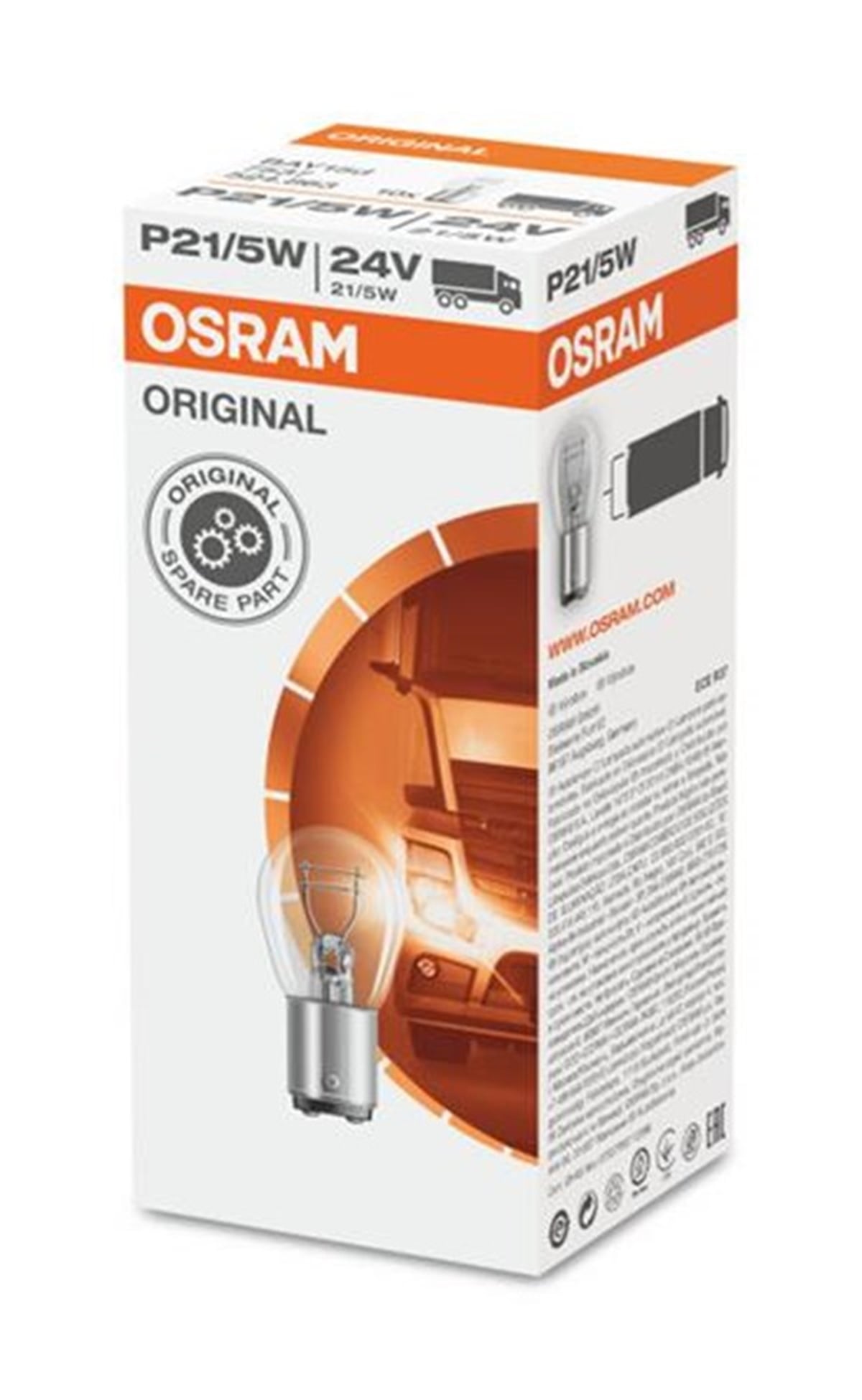 YEDEK PARÇAAMPUL 24V 1016 STOP 21-5W ÇİFT DUY ŞAŞI TIRNAK OSRAM 7537OSRAMOSRAM 7537
