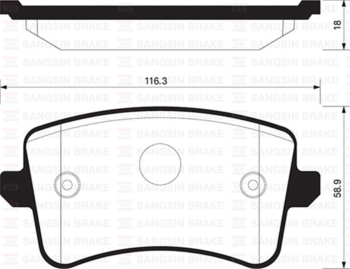 YEDEK PARÇAARKA BALATA A4-A5-Q5 09 GDB1765 SANGSIN SP2146SANGSINSANGSIN SP2146