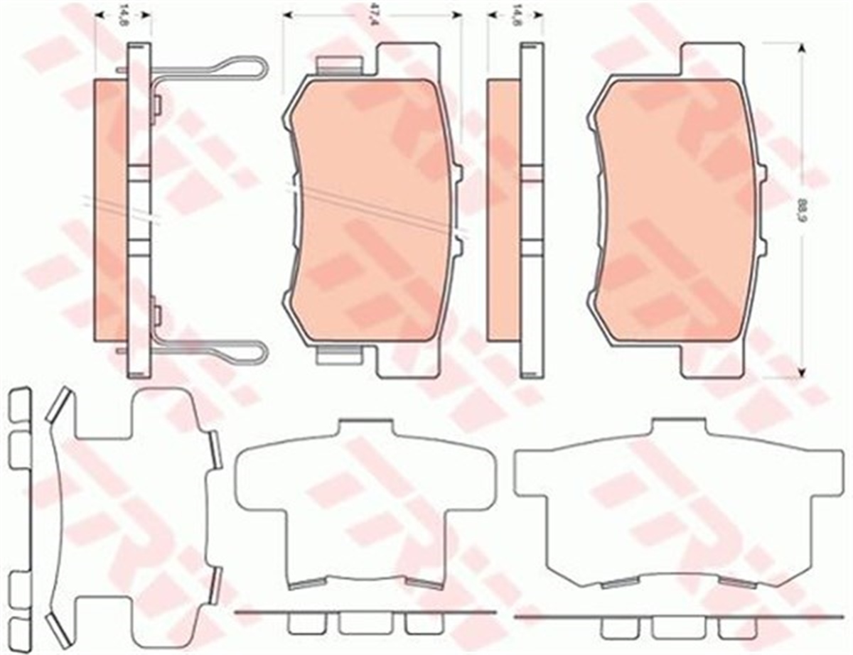 YEDEK PARÇAARKA BALATA ACCORD 03-08 CR-Z12 TRW GDB3447TRWTRW GDB3447