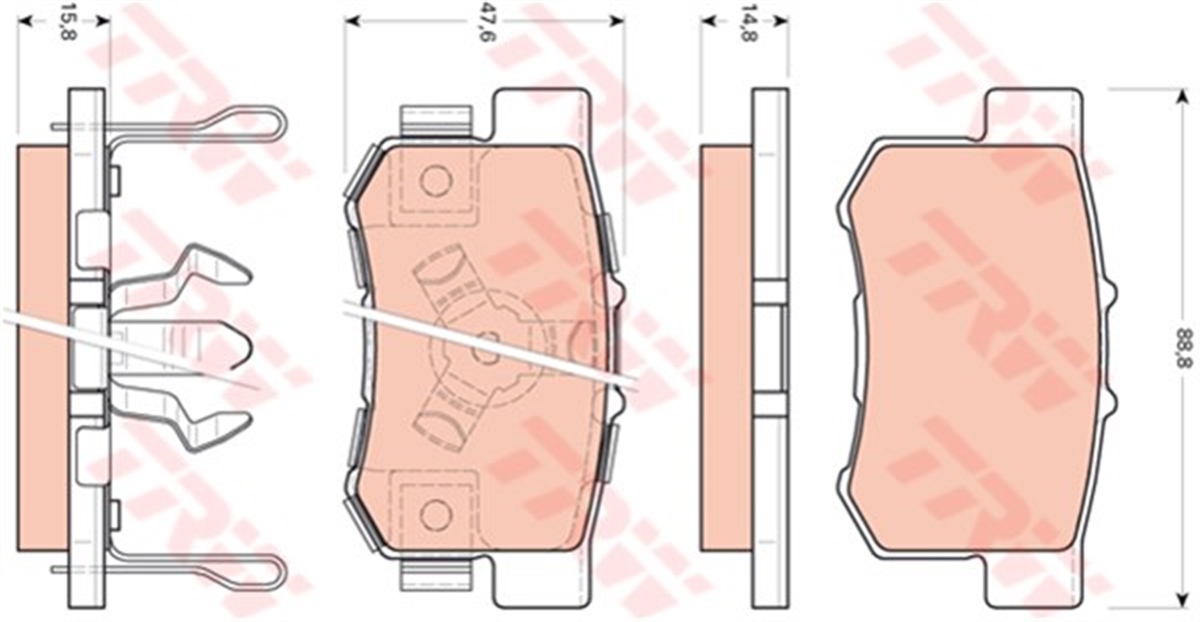 YEDEK PARÇAARKA BALATA ACCORD 2.0 2.4 08 CRV II 2.0 2.4 2.2CTDI 03-02-09-06 FRV 1.7 04 1.8 07 2.0 İCTDİ 05 TRW GDB3438TRWTRW GDB3438