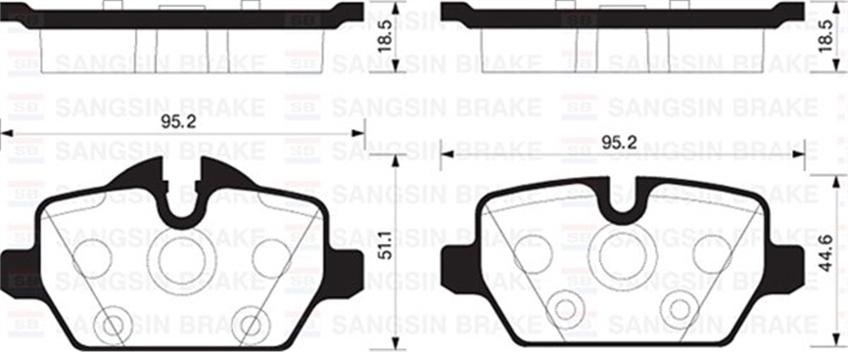 YEDEK PARÇAARKA BALATA BMW E81 02-12 E87 04-12 F20 10 E90-E91-E92-E93 05 MINI 10 GDB1612 SANGSIN SP2161SANGSINSANGSIN SP2161