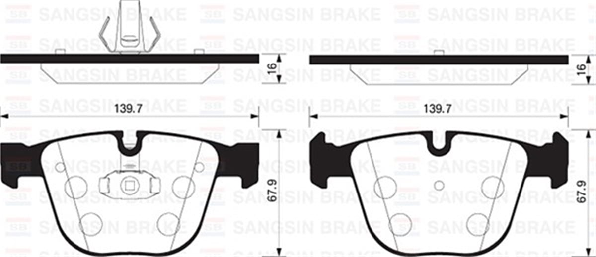 YEDEK PARÇAARKA BALATA BMW X5 F15 85 SDRİVE 25D 30D 13 E71-E72 X6 09 F16-F86 XDRİVE 30D GDB1892 SANGSIN SP2164SANGSINSANGSIN SP2164