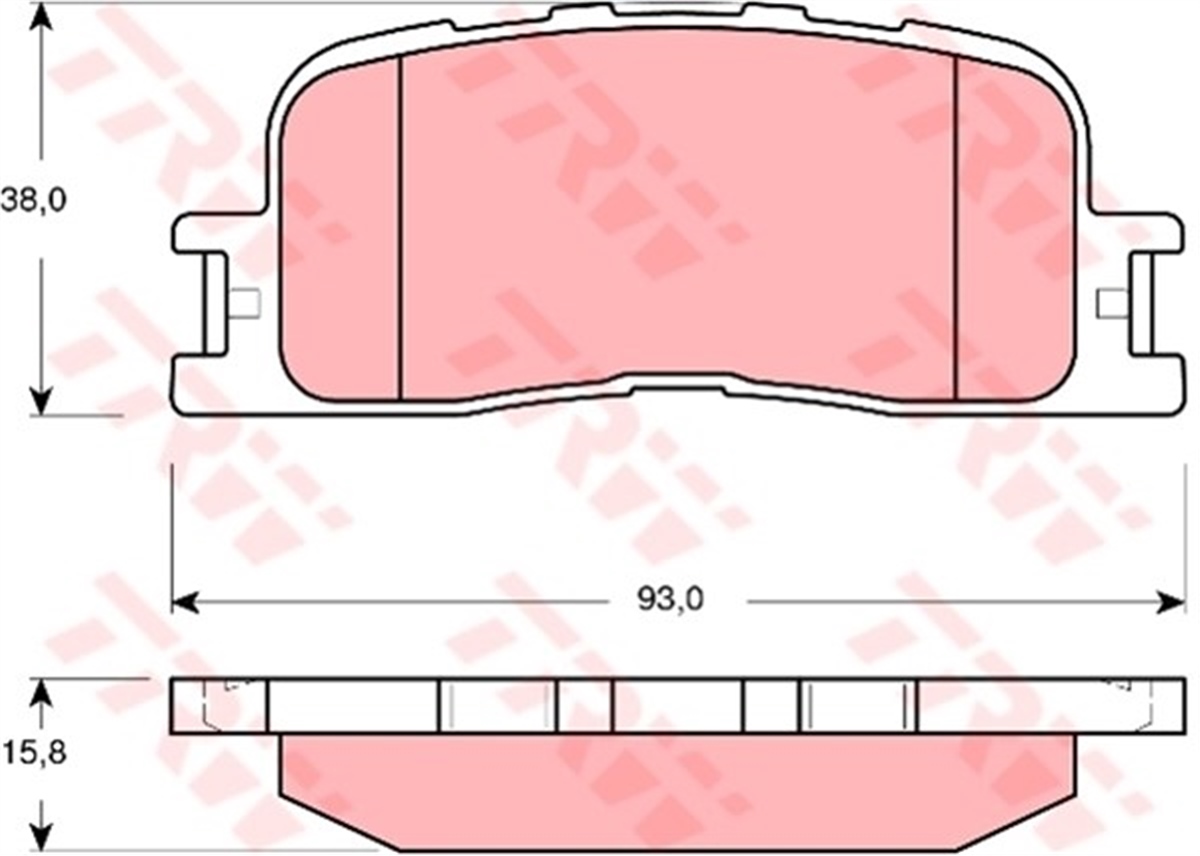 YEDEK PARÇAARKA BALATA CAMRY XV3 2.0 VVT-I 2.4 VVT-I 3.0 V6 3.3 VVT-I 08-2001-2006 TRW GDB3374TRWTRW GDB3374
