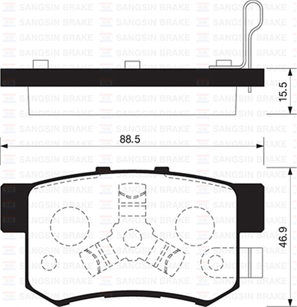 YEDEK PARÇAARKA BALATA CRV II 2.0-2.4 VTEC-2.2CTDI 02-06 CRV III 2.0İ VTEC-2.2İCTDI 01-07 GDB3438 SANGSIN SP2116SANGSINSANGSIN SP2116
