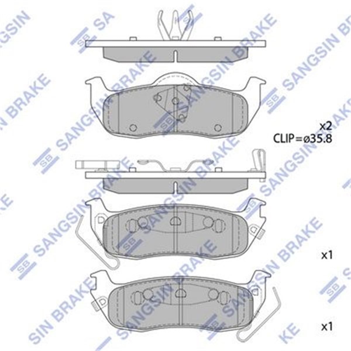 YEDEK PARÇAARKA BALATA GRAND CHEROKEE II 2.7 CRD 02 GRAND CHEROKEE III 5.7 V8-3.7 V6 05 GDB4137 SANGSIN SP1512SANGSINSANGSIN SP1512