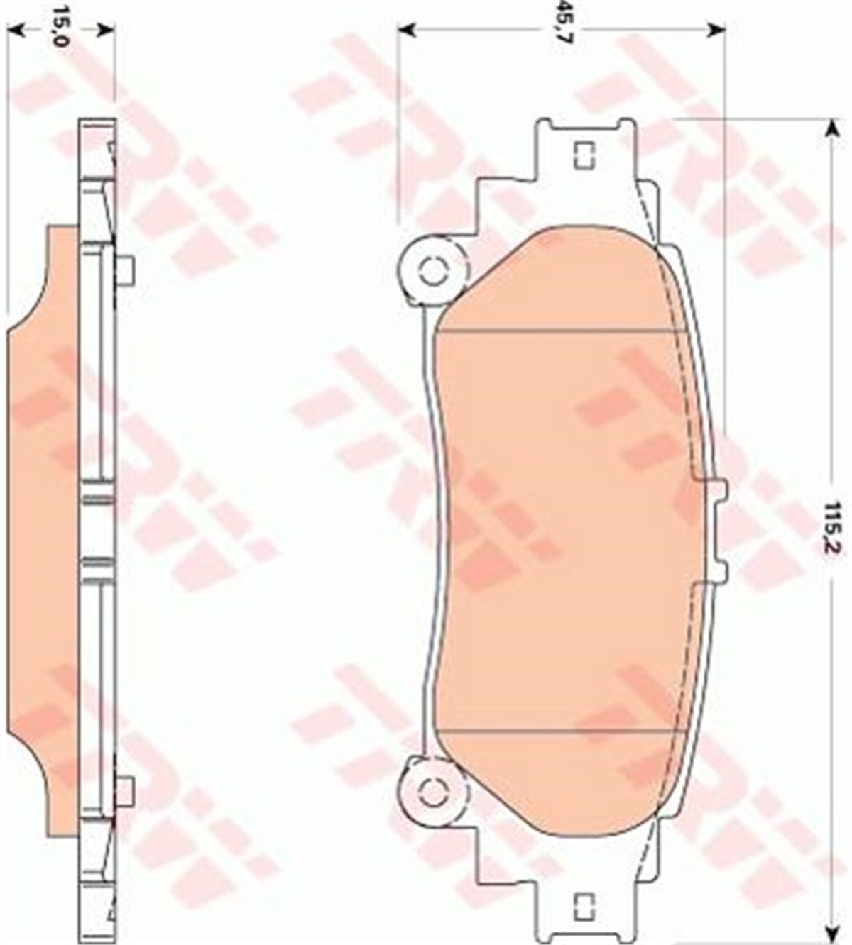 YEDEK PARÇAARKA BALATA LEXUS RX 08-15 TRW GDB3497TRWTRW GDB3497
