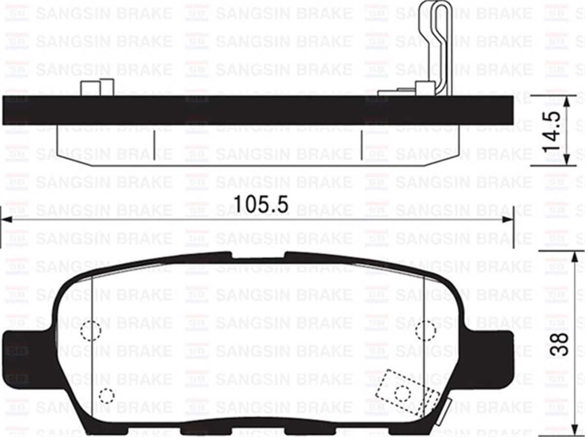 YEDEK PARÇAARKA BALATA NISSAN XTRAIL2.0-2.2DCI 01 INFINITI FX35 3.5 03 FX45 4.5 03 GDB3294-GDB3508-GDB3507 SANGSIN SP1184SANGSINSANGSIN SP1184