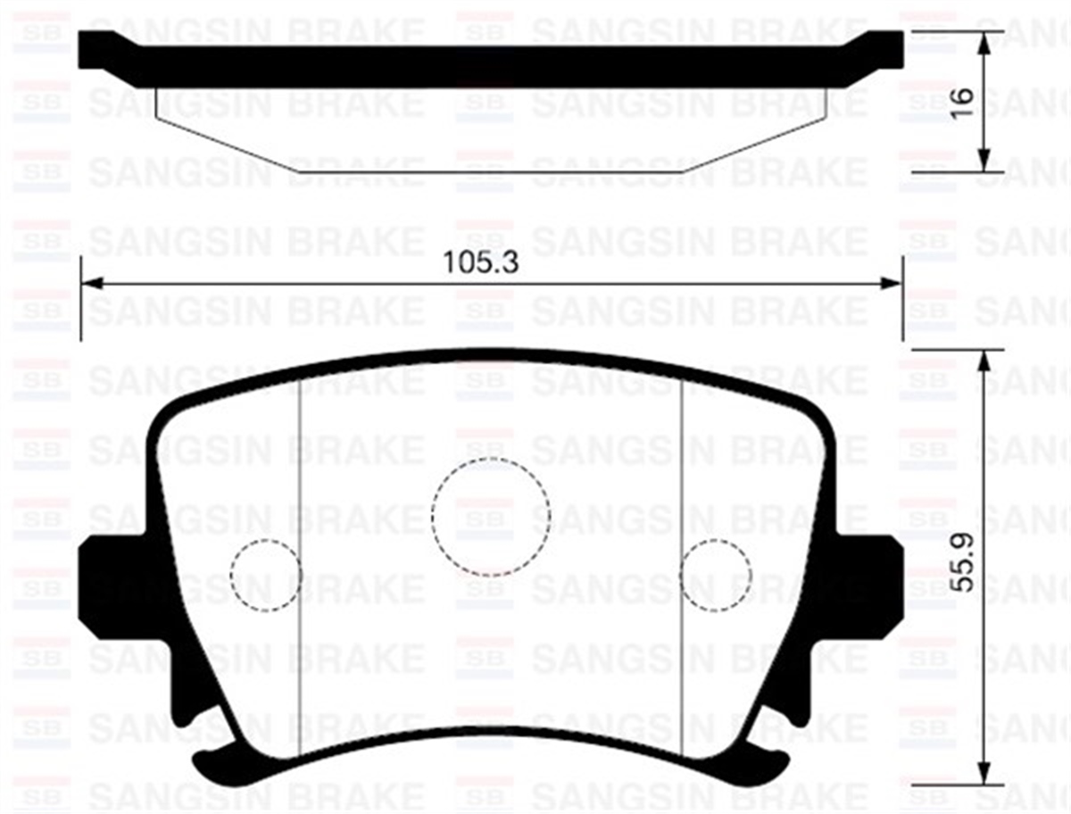 YEDEK PARÇAARKA BALATA PASSAT-CC-CADDY-GOLF5-GOLF6-JETTA-A3-A6-LEON-OCTAVIA-SUPERB 04 GDB1622 SANGSIN SP2099SANGSINSANGSIN SP2099