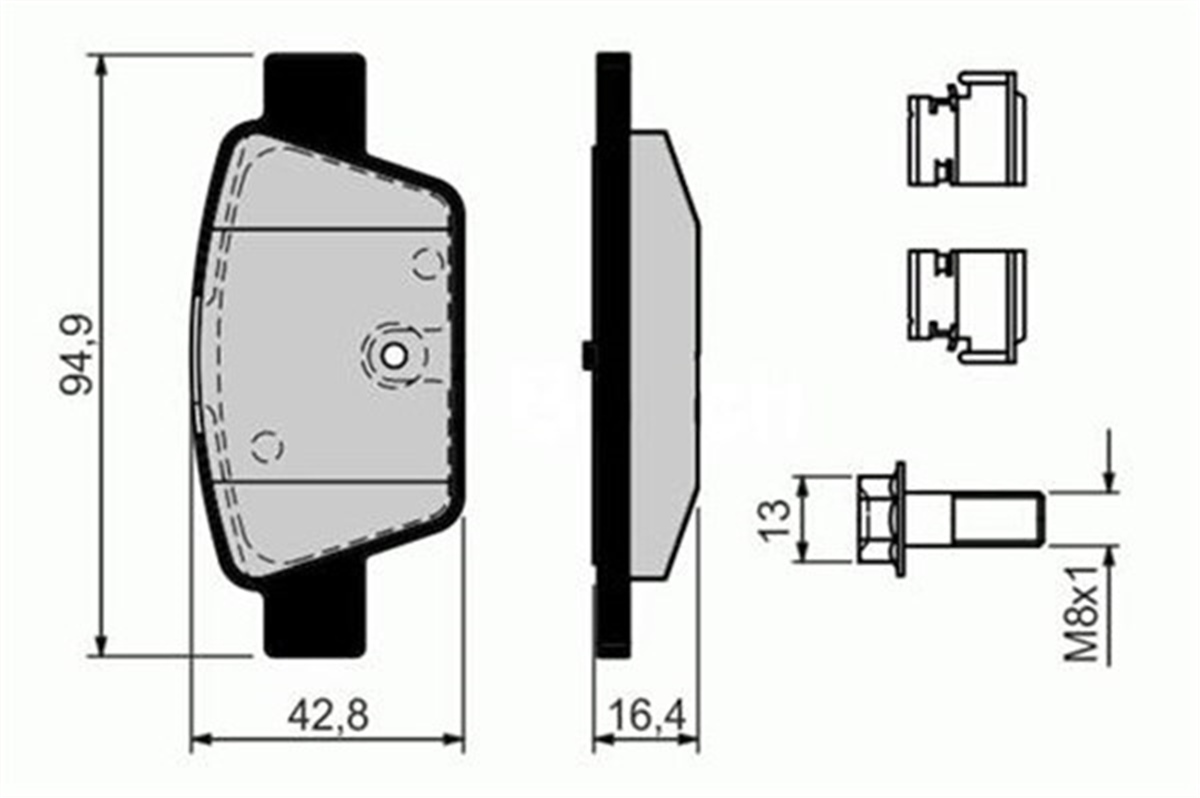 YEDEK PARÇAARKA BALATA STILO 02 LINEA 6.07 BRAVO 9.07 ALFA MITO 08 MULTIPLA 99-10 SANGSIN SP1893SANGSINSANGSIN SP1893