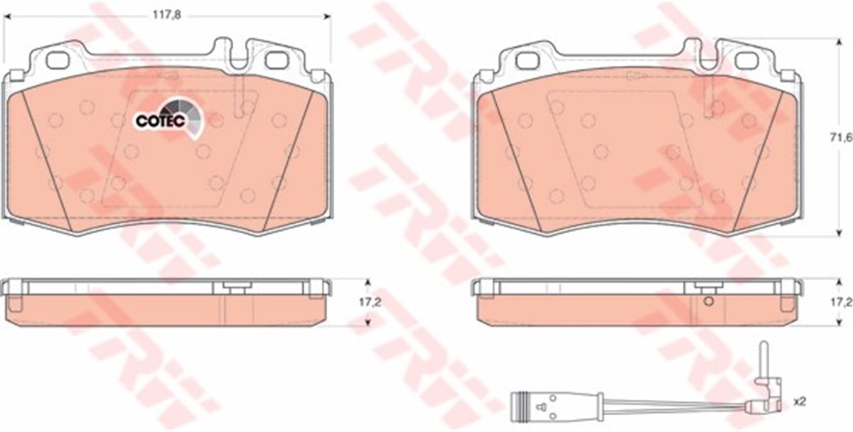 YEDEK PARÇAARKA BALATA W220 02-05 W211 02-08 C215 02-06 C209 06-09 R230 02-12 R171 04-11 R199 04 TRW GDB1544TRWTRW GDB1544