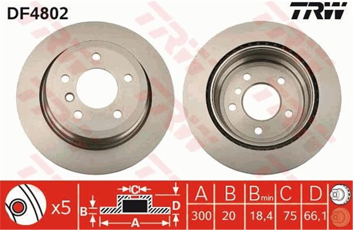 YEDEK PARÇAARKA FREN AYNASI BMW 1 E81 3 E90-E91-E92-E93 X1 E84 TRW DF4802TRWTRW DF4802