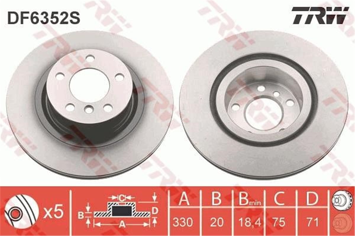 YEDEK PARÇAARKA FREN AYNASI BMW X3 F25 X4 F26 TRW DF6352STRWTRW DF6352S