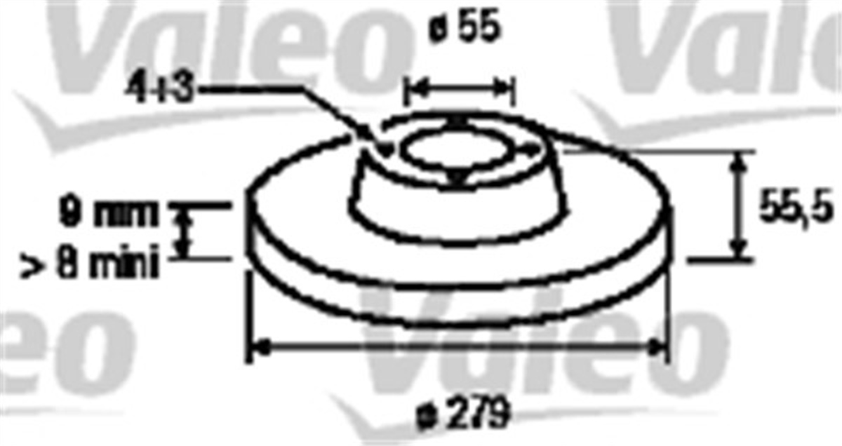 YEDEK PARÇAARKA FREN AYNASI COROLLA 1.4 D 07-04 2.0 D-4D 1.02 279X9X4DL VALEO 197019VALEOVALEO 197019