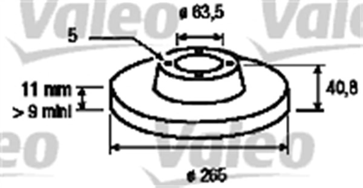 YEDEK PARÇAARKA FREN AYNASI FOCUS II 11.04 07 CMAX 03 MAZDA 3 03 VOLVO S40 V50 05 15 JANT 265X10.9X5DL VALEO 186842VALEOVALEO 186842