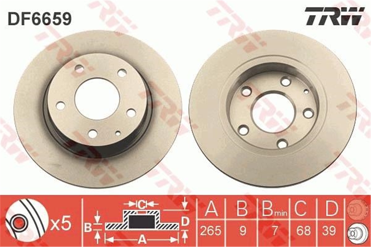 YEDEK PARÇAARKA FREN AYNASI MAZDA 3 13 TRW DF6659TRWTRW DF6659
