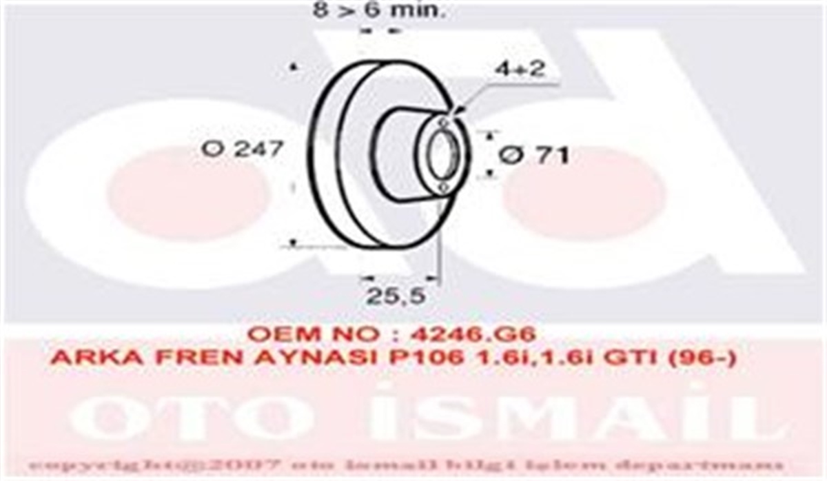 YEDEK PARÇAARKA FREN AYNASI PEUGEOT 106 SAXO 1.6İ.1.6İ GTI 96 206 98 306 97-01 XSARA 97 247X8X4DL VALEO 186416VALEOVALEO 186416