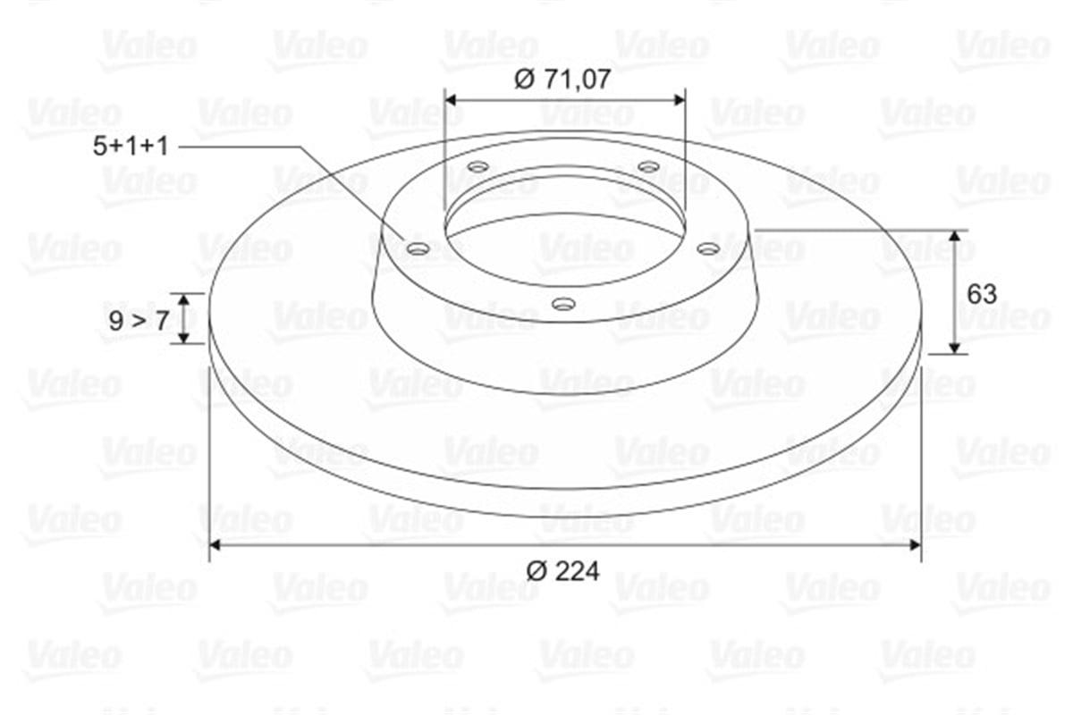 YEDEK PARÇAARKA FREN DİSK AYNASI XM 89-94 224X71.07X5D VALEO 186144VALEOVALEO 186144