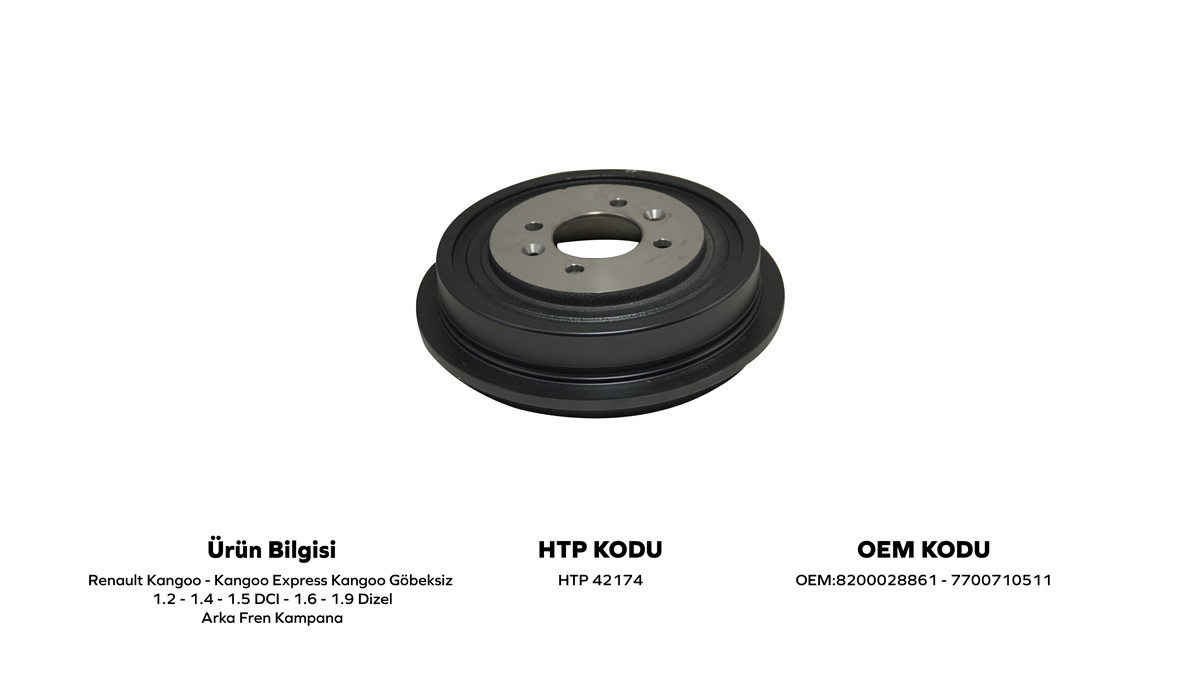 YEDEK PARÇAARKA KAMPANA 228mm Göbeksiz KANGOO/KANGOO/EXPRESSHATİPOĞLU*HTP42174
